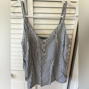 Striped buttoned tank top
